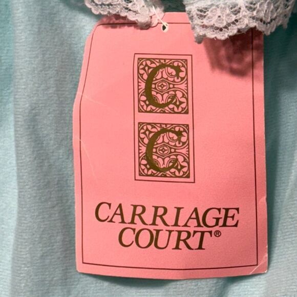 Vintage Sears Carriage Court Nightgown Turquoise Fleece Top Size 36 Small NWT - Picture 7 of 9